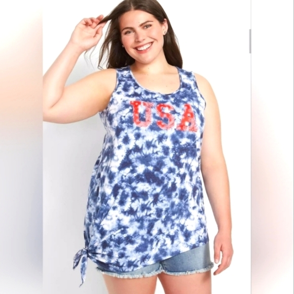 New Lane Bryant "USA" Tie-Dye Tank - Picture 2 of 10